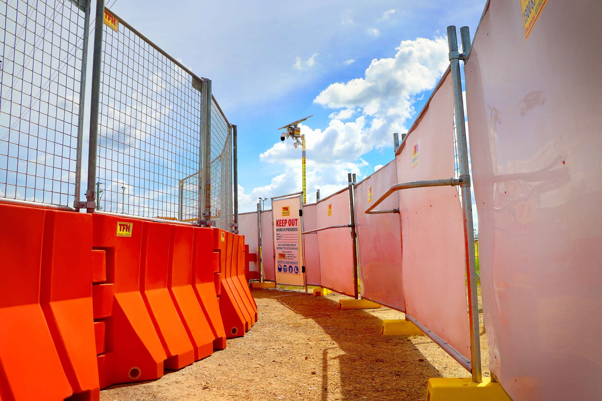 Water Barriers and Traffic Equipment on Construction Sites